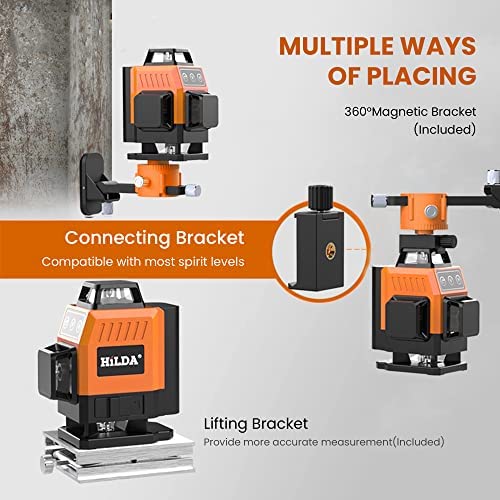 HASTHIP Laser Level, 16 Lines 4X360 Laser Level Self Leveling 4D Rechargeable Laser Level Machine with Accessories Pack Horizontal Vertical Four-Plane Leveling Alignment Laser Level for Construction HASTHIP Laser Level, 16 Lines 4X360 Laser Level Self Leveling 4D Rechargeable Laser Level Machine with Accessories Pack Horizontal Vertical Four-Plane Leveling Alignment Laser Level for Construction